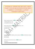 INTERNAL MEDICINE REVIEW ABIM PART 1 EXAM QUESTIONS WITH 100&percnt; CORRECT ANSWERS &vert; LATEST VERSION 2025&sol;2026&period;