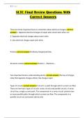 SLTC Final Review Questions With Correct Answers
