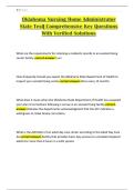 Oklahoma Nursing Home Administrator State Test&vert; Comprehensive Key Questions With Verified Solutions