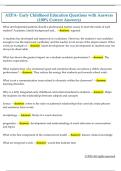 AEPA- Early Childhood Education Questions with Answers  &lpar;100&percnt; Correct Answers&rpar; 