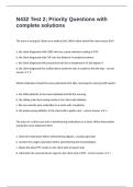 N432 Test 2&semi; Priority Questions with complete solutions