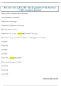 Bio 182 - Test 1&comma; Bio 182 - Test 2 Questions with Answers  &lpar;100&percnt; Correct Answers&rpar; 