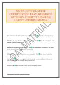 NBCSN - SCHOOL NURSE CERTIFICATION EXAM QUESTIONS WITH 100&percnt; CORRECT ANSWERS &vert; LATEST VERSION 2025&sol;2026&period;