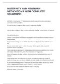 MATERNITY AND NEWBORN MEDICATIONS WITH COMPLETE SOLUTIONS