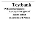 TEST BANK FOR Pediatric Nursing Care&colon; A Concept-Based Approach&comma; 2nd Edition by Luanne Linnard-Palmer&vert;&vert;COMPLETE EDITION&lpar;2026&rpar;