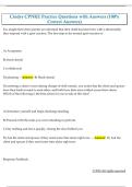 Cindys CPNRE Practice Questions with Answers &lpar;100&percnt;  Correct Answers&rpar;