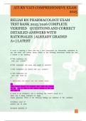 RELIAS RN PHARMACOLOGY EXAM TEST BANK 2025/2026 COMPLETE VERIFIED	QUESTIONS AND CORRECT DETAILED ANSWERS WITH RATIONALES |ALREADY GRADED A+||LATEST