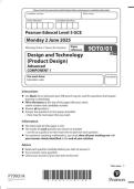 Pearson Edexcel a level Design Technology &vert;question paper&vert;2025&vert;9DT0&sol;01&vert;