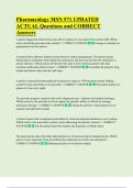 Pharmacology MSN 571 UPDATED  ACTUAL Questions and CORRECT  Answers