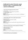 California Executive Protection Agent Practice Exam &lpar;1&ndash;70&rpar; Questions with Answers & RationalesCalifornia Executive Protection Agent Practice Exam &lpar;1&ndash;70&rpar; Questions with Answers & Rationales