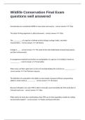 Wildlife Conservation Final Exam questions well answered