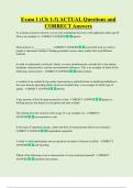 Exam 1 &lpar;Ch 1-3&rpar; ACTUAL Questions and  CORRECT Answers 