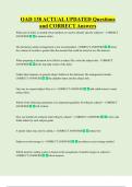 OAD 138 ACTUAL UPDATED Questions  and CORRECT Answers