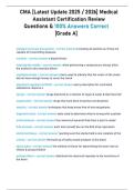 CMA &lbrack;Latest Update 2025 &sol; 2026&rsqb; Medical Assistant Certification Review Questions & 100&percnt; Answers Correct &lbrack;Grade A&rsqb;