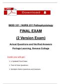 BIOD 331 Pathophysiology &ndash; Final Exam Questions and Answers &lpar;2025&sol;2026 Update&rpar; &vert; Comprehensive Verified Review