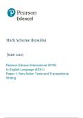 Pearson Edexcel International GCSE In English Language &lpar;4EA1&rpar; Paper 1&colon; Non-fiction Texts and Transactional Writing  marking scheme June 2025
