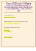Exam 1&colon; NURS 5463 &sol; NURS5463  &lpar;Latest Update 2026 &sol; 2027&rpar; Adult  Gerontology Acute Care &vert; Questions &  Answers &vert; Grade A &vert; 100&percnt; Correct -  UTA 