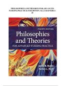 PHILOSOPHIES AND THEORIES FOR ADVANCED NURSING PRACTICE 4TH EDITION &sol;ALL CHAPTERS 1-26