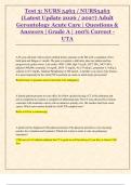 Test 3&colon; NURS 5463 &sol; NURS5463  &lpar;Latest Update 2026 &sol; 2027&rpar; Adult  Gerontology Acute Care &vert; Questions &  Answers &vert; Grade A &vert; 100&percnt; Correct -  UTA 