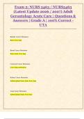 Exam 2&colon; NURS 5463 &sol; NURS5463  &lpar;Latest Update 2026 &sol; 2027&rpar; Adult  Gerontology Acute Care &vert; Questions &  Answers &vert; Grade A &vert; 100&percnt; Correct -  UTA