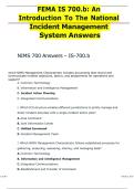 FEMA IS-700&period;B &ndash; An Introduction to the National Incident Management System &lpar;NIMS&rpar; &vert; Final Exam Questions & Answers &lpar;Verified&rpar;