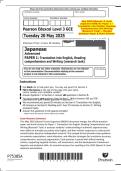 May 2025 Edexcel&colon; A Level Japanese 9JN0&sol;01 Paper 1 &ndash; Translation into English&comma; Reading Comprehension and Writing &lpar;Research Task&rpar; &ndash; Merged Question Paper & Mark Scheme