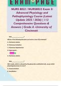 NURS 8022 &sol; NURS8022 Exam 3&colon; Advanced Physiology and Pathophysiology Course &lpar;Latest Update 2025 &sol; 2026&rpar; &vert; 112  Comprehensive Questions &  Answers &vert; Grade A -University of Cincinnati        