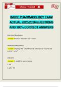 INBDE PHARMACOLOGY EXAM ACTUAL 2025&sol;2026 QUESTIONS AND 100&percnt; CORRECT ANSWERS