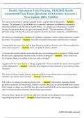 Health Assessment Final Nursing&comma; NUR2092 Health  Assessment Final Exam Questions with Correct Answers &vert;  New Update 100&percnt; Verified