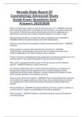 Nevada State Board Of  Cosmetology Advanced Study  Guide Exam Questions And  Answers 2025&sol;2026 
