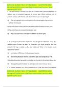 NURSING NUR10 Final Review Basic &vert; Questions and Answers &vert; 100&percnt; Verified & Correct &vert; New 2022&sol;2023 Update &vert; INSTANT PDF DOWNLOAD