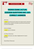 INS3003 EXAM 2 ACTUAL 2025&sol;2026 QUESTIONS AND 100&percnt; CORRECT ANSWERS