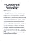 Latest Nevada State Board Of  Cosmetology Exam Review  Questions And Correct  Answers 2025&sol;2026 