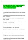  Accounting 2010 Final Exam Questions and All Correct Answers 2025-2026 Updated 2025-2026 Set&period;
