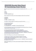 Package deal for Nevada State Board Of Cosmetology Updated Nevada State Board Of Cosmetology Study Questions And Answers 2025&sol;2026