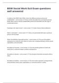 BSW Social Work Exit Exam questions well answered