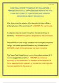 AYPO REAL ESTATE PRINCIPLES OF REAL ESTATE 1 NEWEST 2025 ACTUAL EXAM 2025&sol;2026 NEWEST ACTUAL EXAM WITH COMPLETE QUESTIONS AND VERIFIED ANSWERS &vert;ALREADY GRADED A&plus;&vert; 