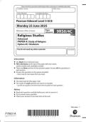 Pearson Edexcel a level Religious Studies &vert;question paper  &vert;2025&vert;9RS0&sol;4c&vert;