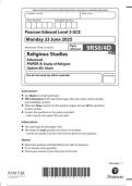 Pearson Edexcel a level Religious Studies &vert;question paper  &vert;2025&vert;9RS0&sol;4d&vert;