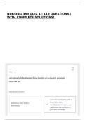 NURSING 389 QUIZ 1 &vert; 119 QUESTIONS &vert; WITH COMPLETE SOLUTIONS&excl;&excl;