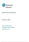 Pearson Edexcel a level Religious Studies &vert;final mark scheme &vert;2025&vert;9RS0&sol;4d&vert;