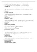 NUR 3500 &lpar;MATERNAL&rpar; EXAM 1 QUESTIONS & ANSWERS