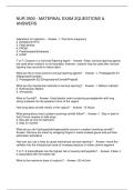 NUR 3500 - MATERNAL EXAM 2QUESTIONS & ANSWERS
