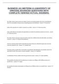 BUSINESS 101 MIDTERM -1 &lpar;UNIVERSITY OF OREGON&rpar; ADVANCED QUESTIONS WITH COMPLETE VERIFIED ACTUAL ANSWERS