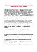 Board Of Physical Therapy Practice Laws And Rules Exam Questions With Correct Answers 