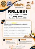 RRLLB81 Assignment 3 PORTFOLIO &lpar;ALL TOPICS COMPLETE ANSWERS&rpar; Semester 2 2026 - DUE October 2026 - ALL TOPICS