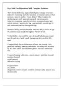 Psyc 3400 Final Questions With Complete Solutions