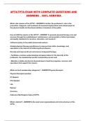 APTA&sol;TPTA EXAM WITH COMPLETE QUESTIONS AND ANSWERS  100&percnt; VERIFIED 