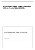 NUR 329 FINAL EXAM - PART 1 QUESTIONS WITH 100&percnt; VERIFIED ANSWERS&excl;&excl;