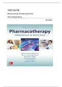 TEST BANK FOR Pharmacotherapy Principles and Practice&comma; 4th Edition by Marie Chisholm-Burns &comma; ISBN&colon; 9780071835022 &vert;All Chapters Included&vert; Guide A&plus;
